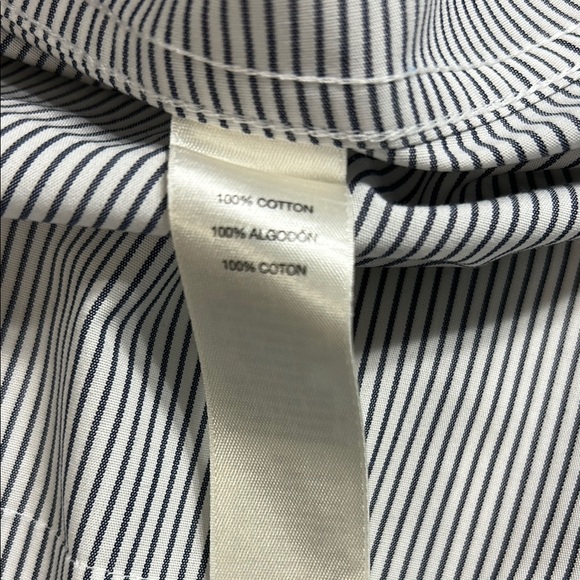 CHICO’S Women’s Black and White Button Down Striped Shirt - Picture 6 of 9